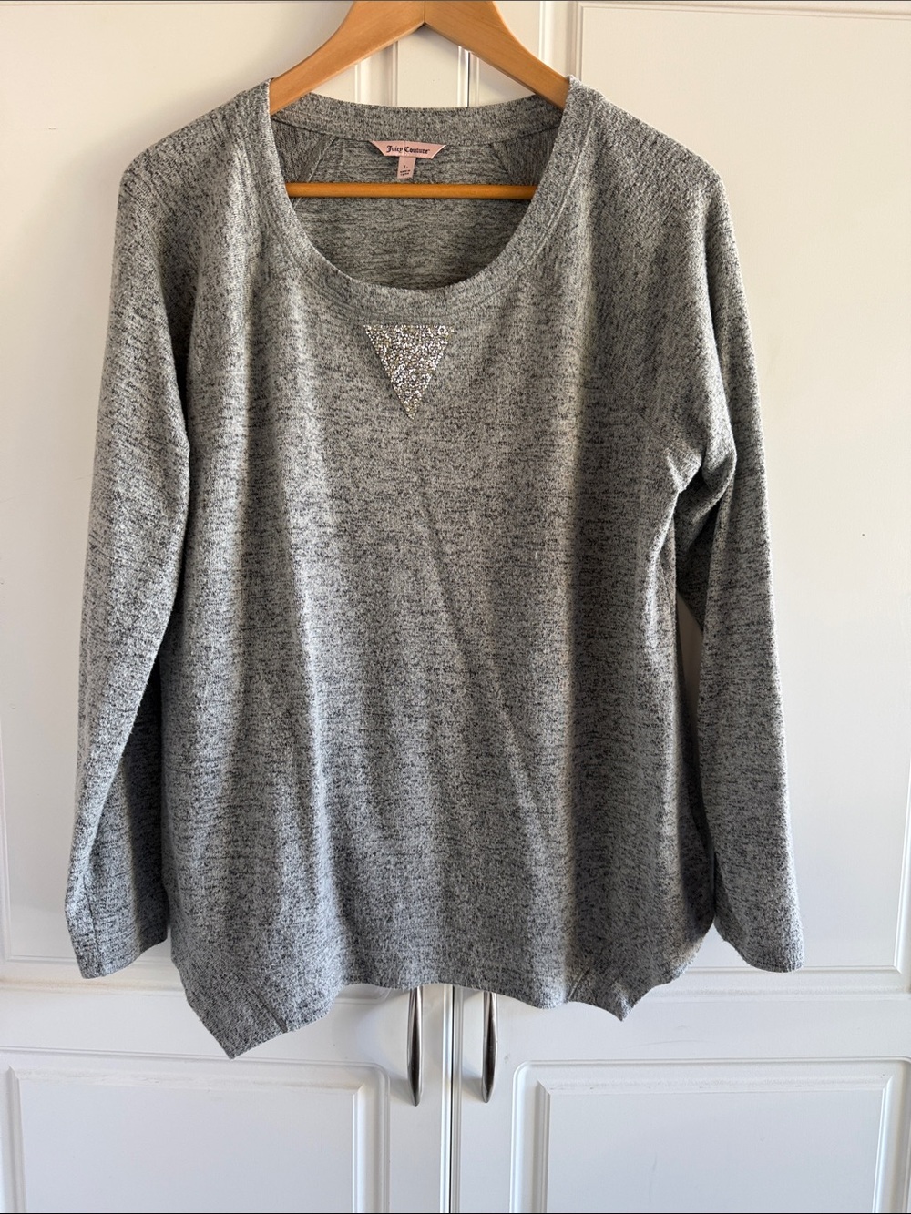 Juicy Couture Gray Knit Sweater with Pink Label